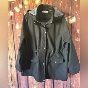 In Every Story Soft Shell Black Utility Jacket with Hood